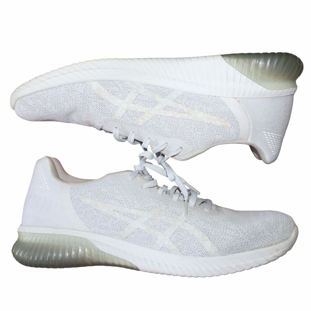 ASICS Gel-Kenun running shoe. White Glacier Grey. Mens 10.5